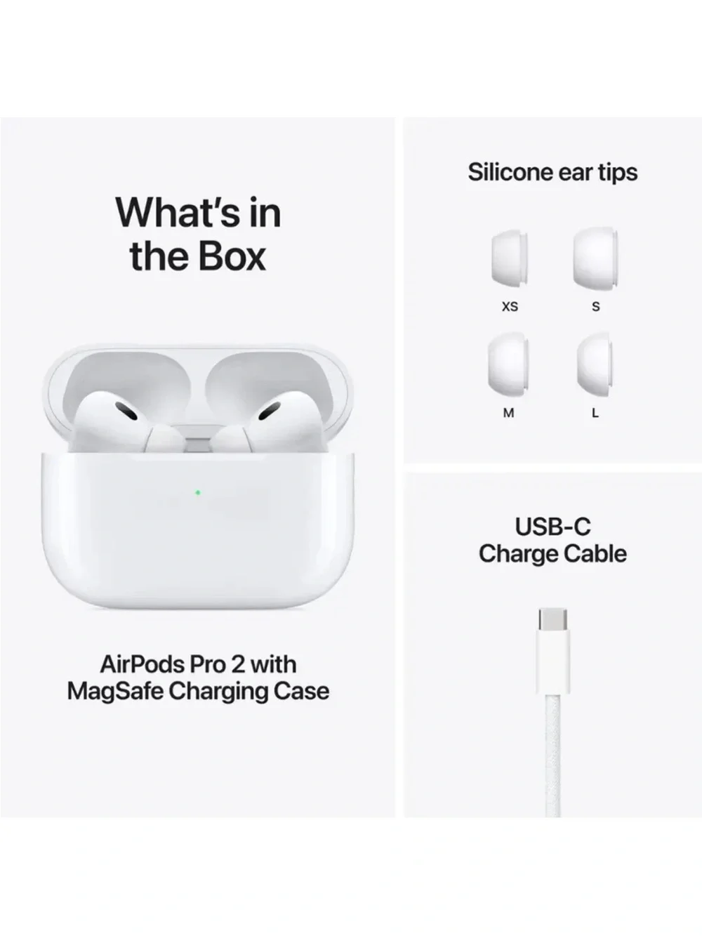 Apple AirPods Pro 2 White With USB-C Charging Case In Ear Headphones